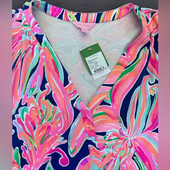 Lilly Pulitzer Tiki Wrap Romper Skort Banana Flambe Print Long Sleeve NWT - Picture 3 of 9